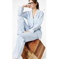 Blue 3D Striped Flannel Women's Long Sleeve Classic Pajamas (2 Piece)